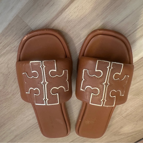 Tory Burch Tan Leather Slides - Picture 3 of 3